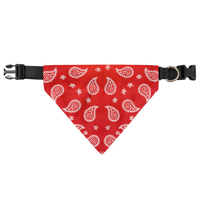 Red And White Bandana Print Over The Collar Dog Bandana