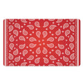 Red And White Bandana Print Polyester Doormat