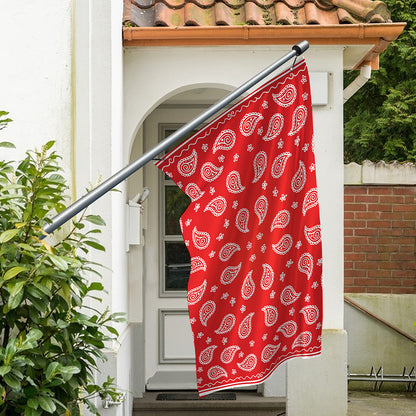 Red And White Bandana Print Polyester Flag