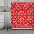 Red And White Bandana Print Polyester Shower Curtain