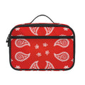 Red And White Bandana Print Portable Lunch Bag