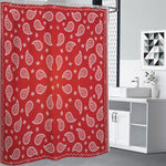 Red And White Bandana Print Premium Shower Curtain