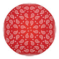 Red And White Bandana Print Round Blanket