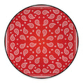 Red And White Bandana Print Round Floor Mat