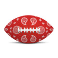 Red And White Bandana Print Rugby Ball