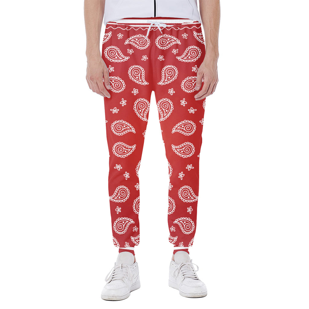 Red And White Bandana Print Scuba Joggers