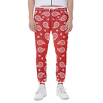 Red And White Bandana Print Scuba Joggers