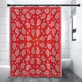 Red And White Bandana Print Shower Curtain