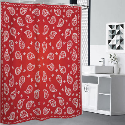 Red And White Bandana Print Shower Curtain