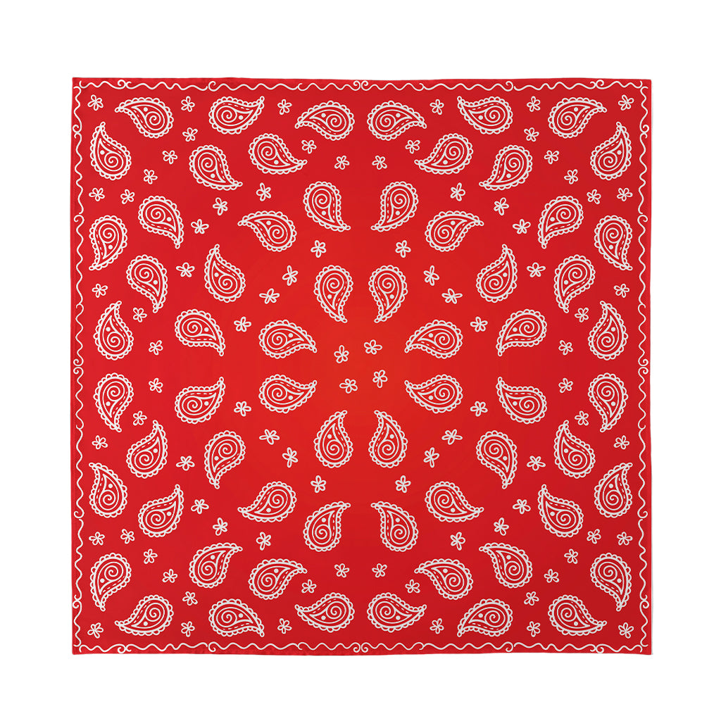 Red And White Bandana Print Silk Bandana