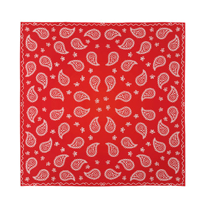 Red And White Bandana Print Silk Bandana