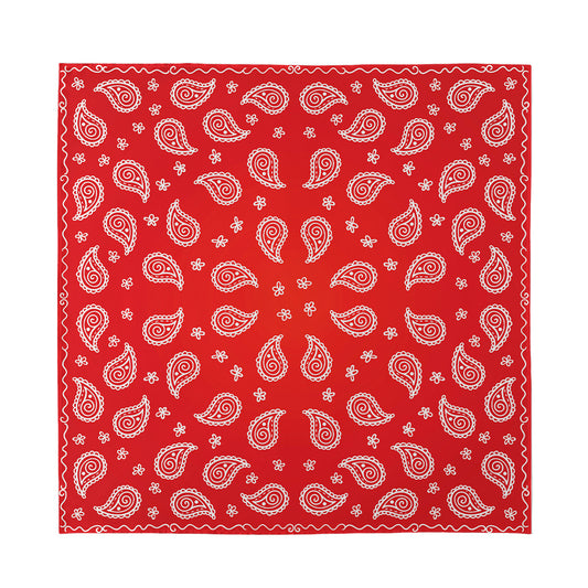 Red And White Bandana Print Silk Bandana