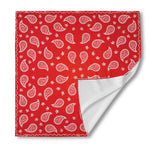 Red And White Bandana Print Silk Bandana