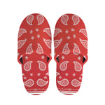 Red And White Bandana Print Slippers