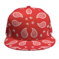 Red And White Bandana Print Snapback Cap
