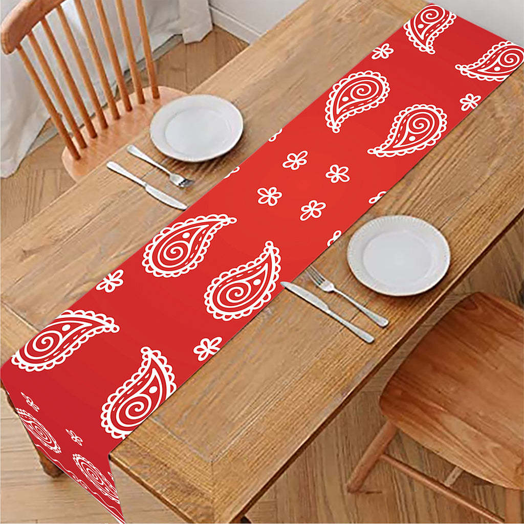 Red And White Bandana Print Table Runner