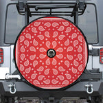 Red And White Bandana Print Tire Cover With Camera Hole