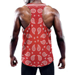 Red And White Bandana Print Training Tank Top