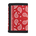 Red And White Bandana Print Trifold Wallet
