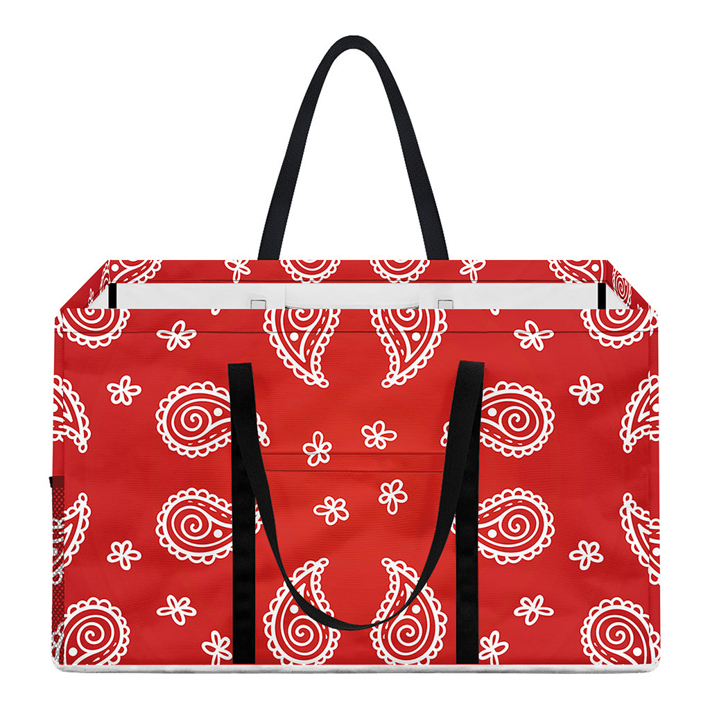 Red And White Bandana Print Utility Tote Bag