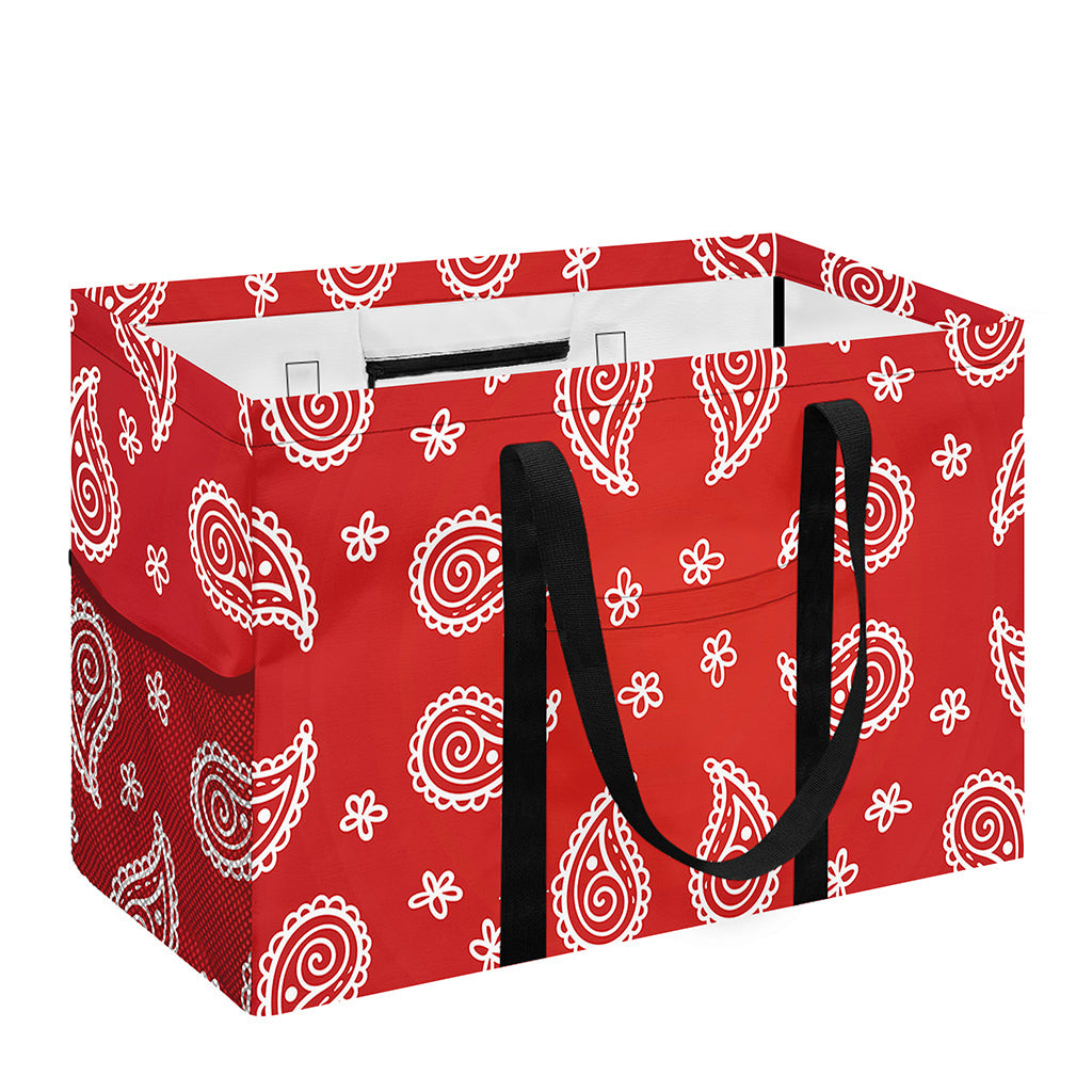 Red And White Bandana Print Utility Tote Bag