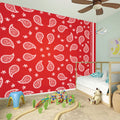 Red And White Bandana Print Wall Sticker