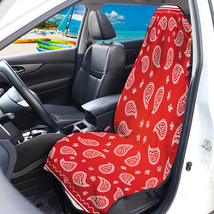 Red And White Bandana Print Waterproof Car Seat Cover