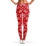 Red And White Bandana Print Women's Leggings