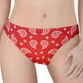 Red And White Bandana Print Women's Thong