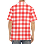 Red And White Buffalo Check Print Aloha Shirt