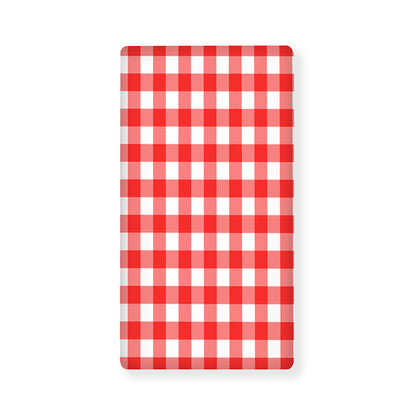 Red And White Buffalo Check Print Baby Crib Sheet