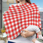 Red And White Buffalo Check Print Baby Seat Cover