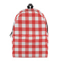Red And White Buffalo Check Print School Backpack
