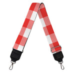Red And White Buffalo Check Print Bag Strap