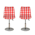 Red And White Buffalo Check Print Bar Stool Covers