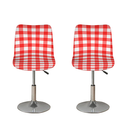 Red And White Buffalo Check Print Bar Stool Covers