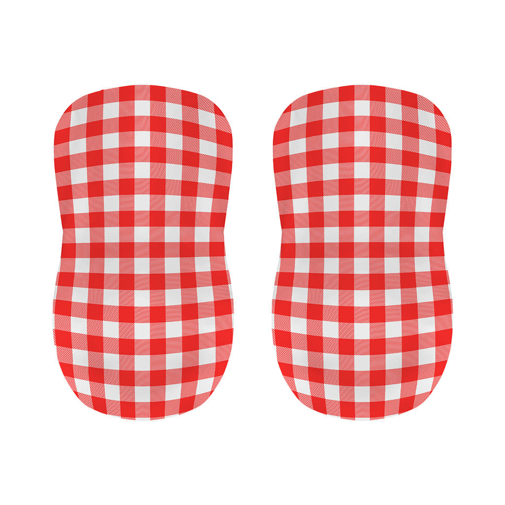 Red And White Buffalo Check Print Bar Stool Covers