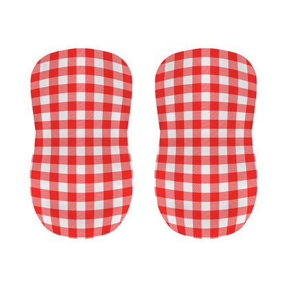 Red And White Buffalo Check Print Bar Stool Covers
