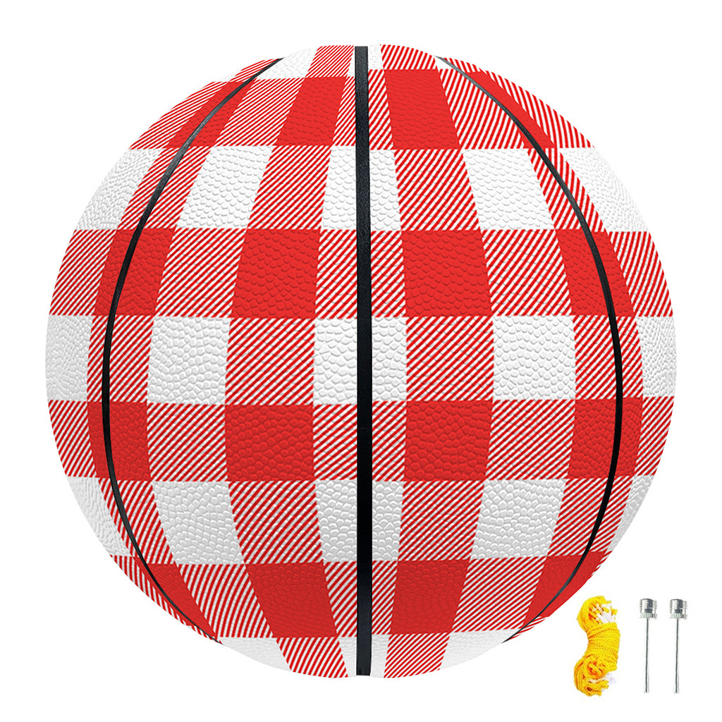 Red And White Buffalo Check Print Basketball