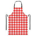 Red And White Buffalo Check Print Bib Apron With Pocket