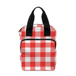 Red And White Buffalo Check Print Bible Tote Bag