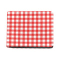 Red And White Buffalo Check Print Bifold Wallet