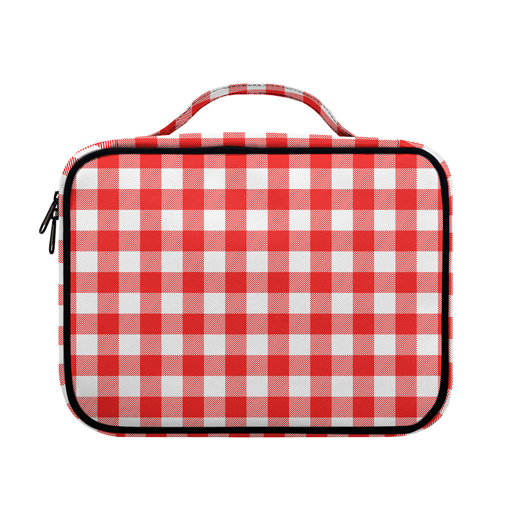 Red And White Buffalo Check Print Briefcase Bible Bag