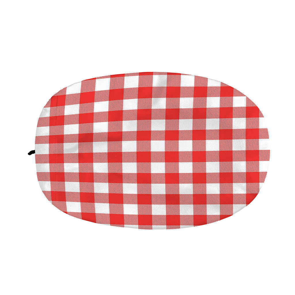 Red And White Buffalo Check Print Car Side Mirror Covers