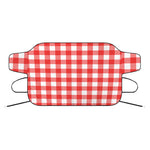 Red And White Buffalo Check Print Car Windshield Snow Cover