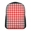 Red And White Buffalo Check Print Casual Backpack