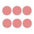 Red And White Buffalo Check Print Coaster Set