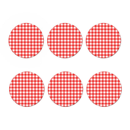 Red And White Buffalo Check Print Coaster Set