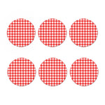 Red And White Buffalo Check Print Coaster Set
