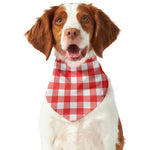 Red And White Buffalo Check Print Dog Bandana